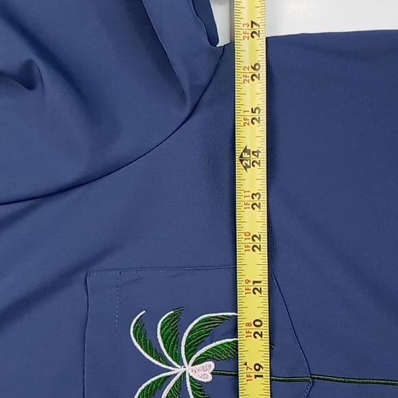 HAWALILI NWT Men's Embroidered Palm Tree Button Front Shirt Navy Size 2XL - Picture 3 of 9